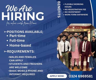 ONLINE JOB | WORK FROM HOME | PART-TIME / FULL-TIME | NO FEE