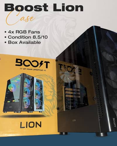 Boost Lion Case with 4 RGB Fans