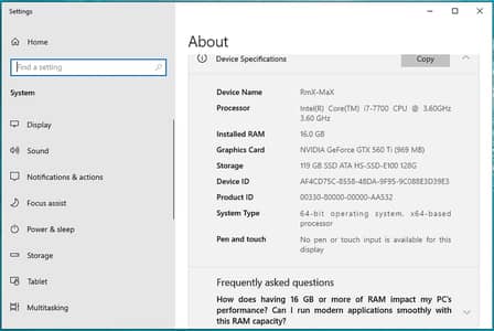 Gaming / Work PC  Intel Core i7-7700