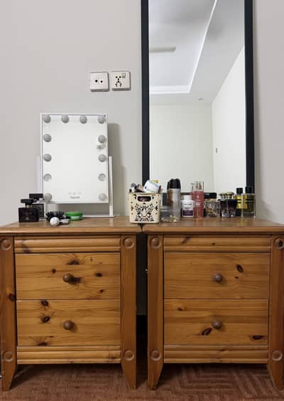Imported Solid Wood Bedside Drawers from Dubai – Excellent Condition