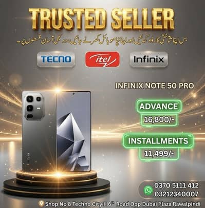 Infinix Note 50 Pro (8/256GB) Available On Easy Installment Plan