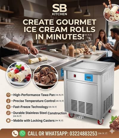 Tawa Pan Ice cream Rolling Machine Slush Pizza Deck Oven Used new Fast