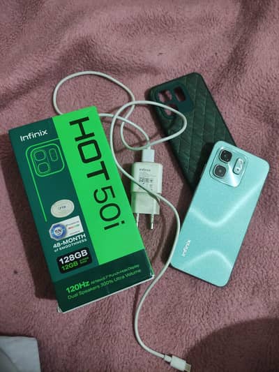 Infinix Hot 50i 6+6_128 gb with box charger exchange possible.