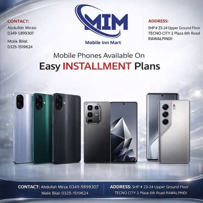 Mobile phones available on easy Installment plan