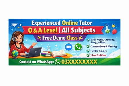 Experienced online tutor  | nursery to fsc  | all subjects| free demo