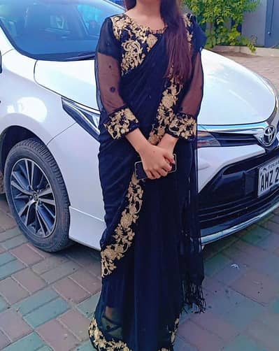 Maria B ready to wear black saree