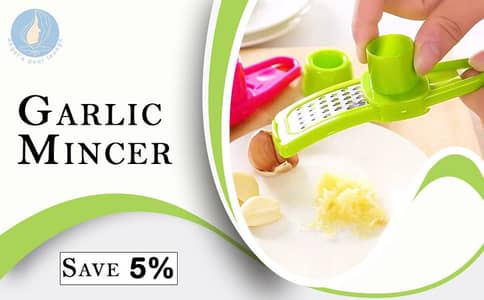 Garlic Mincer and Garlic Crusher - Easy Squeeze Clean Garlic Press,
