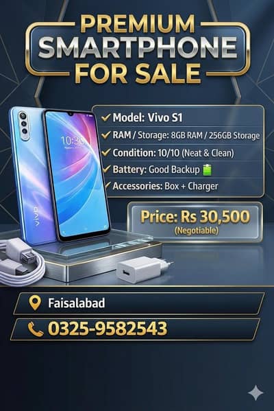 vivo s 1 all ok 10/10 condition 8""256 gg display finger