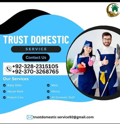 Nannies/Cook/House Maid/Patient Care And All kinds of Domestic staff
