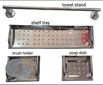 stainless steel bathroom accessories set - bath set - shelving bath