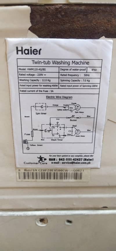 Haier semi automatic