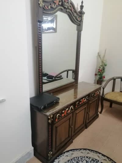 Bed with Side Table & Dressing Table