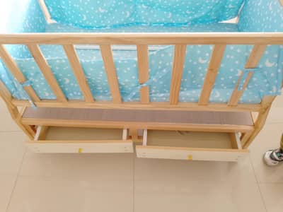 Wooden Baby Cot and Swing