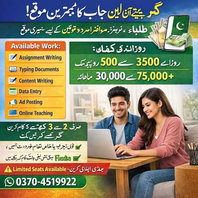Typing job / Data Entry Job / Assignment Job / Online Job / Part Time