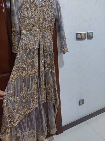 Stylish decent Lehnga icy blue front open