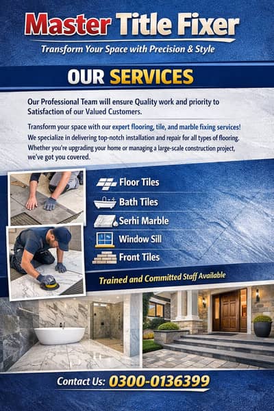 Tile fixers in Lahore Pakistan / Best costruction & civil work lahore