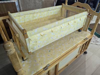 wooden baby cot