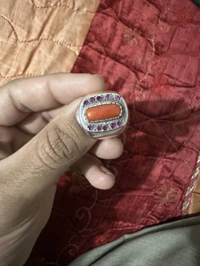 10 G MARJAN STONE SILVER RING