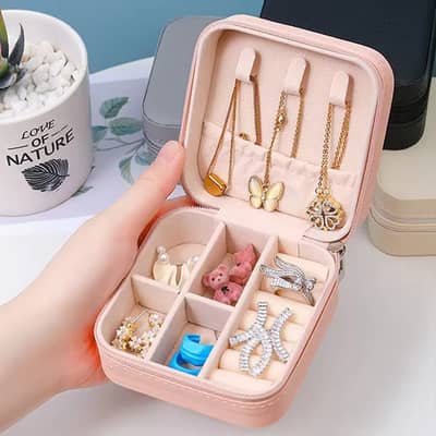 Portable Jewelry Storage Box | Leather Organizer | Travel Case