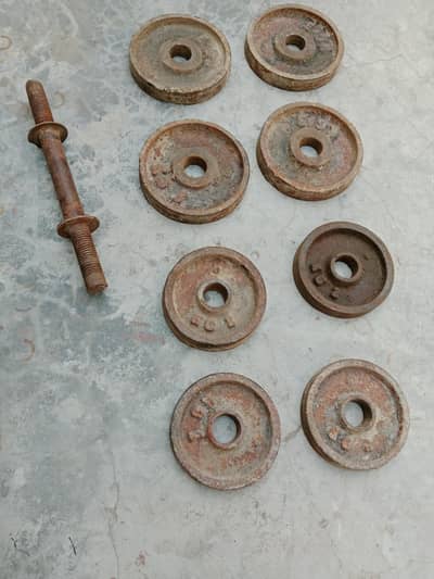 Gym Dumbbell set 22 kg iron weights with rod