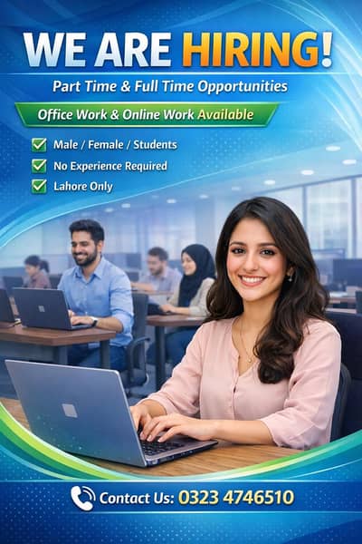 Male / Female Staff Required – Part Time / Full Time