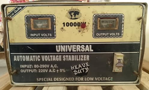 Universal Voltage Stabilizer, 10,000 Watts,  Pure Copper,