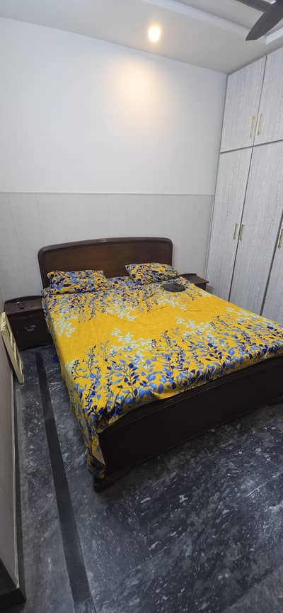 Double Bed with Mattress + 2 Side tables