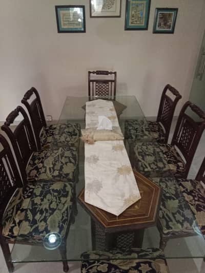 Pure Sheesham Wood Royal Chinioti 8-Seater Dining Table Set