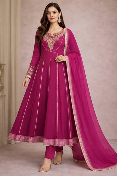 Tea pink angrakha for party wear