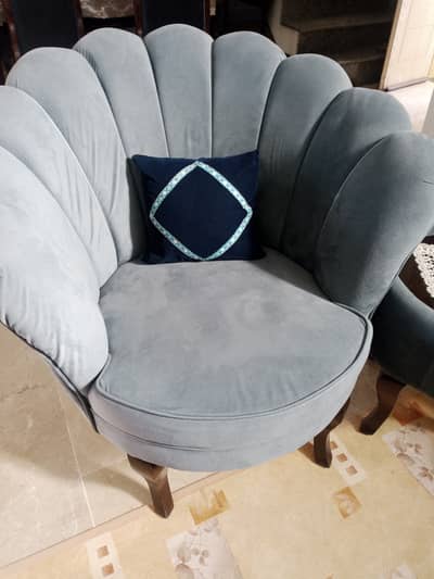 Slightly used custom made flower chairs for sale due to home shifting