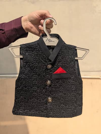 Black Waistcoat Baby Boy