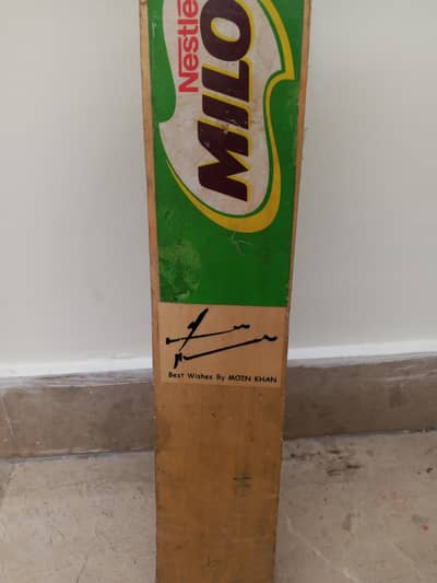 Moin Khan Signed Milo Tap Ball Cricket Bat – Collector’s Item