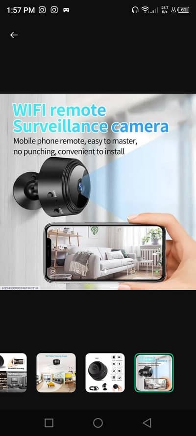 Mini wifi HD 1080 p security camera night vision and security.