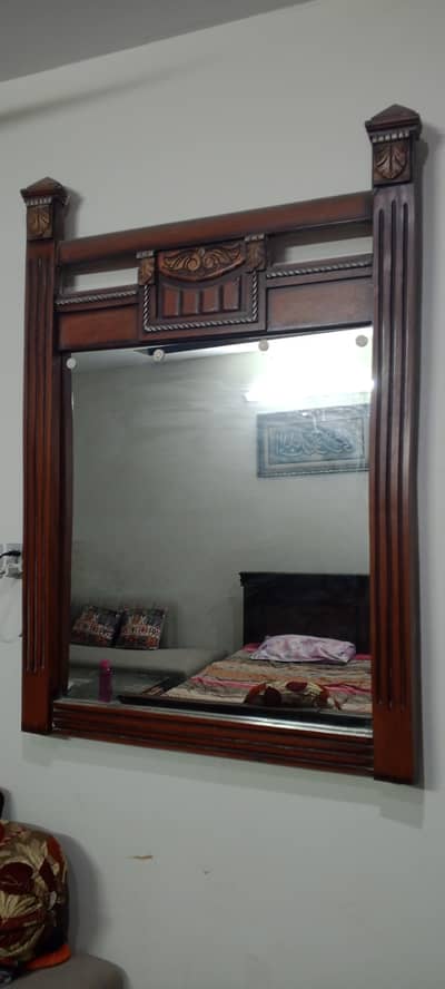 mirror with wooden frame