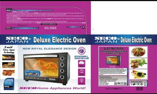 Seco Japan Deluxe Electric Oven 40L | Kitchen Baking Oven
