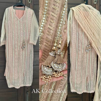 Stitched 3 piece angrakha style outfit