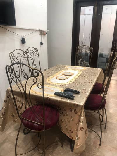 Dining Table with Chair Iron table