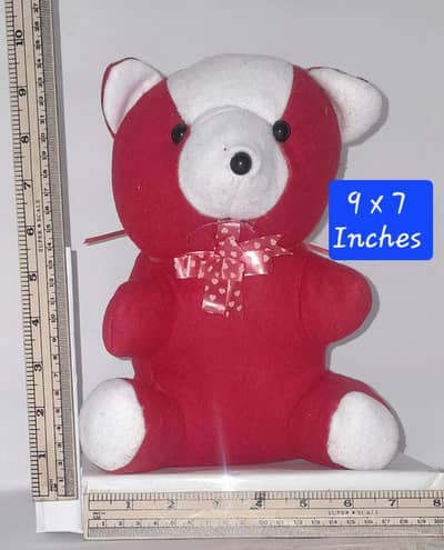 Cute Plush Teddy Bear Red Multicolor Kids Toy