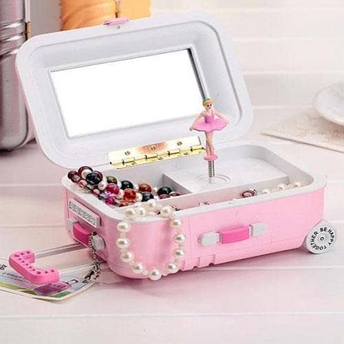 Trolley Travel Bag Music Jewelry Box Suitcase Style 18 inches