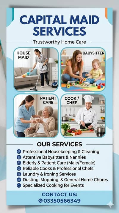 House Maid & Babysitter Services in Islamabad | Capital Maid Services