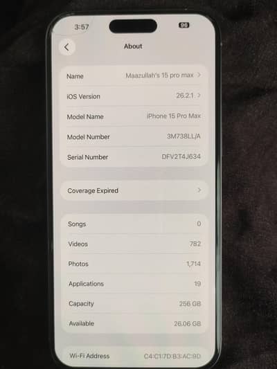 iphone 15 pro max 256gb JV 96 Health