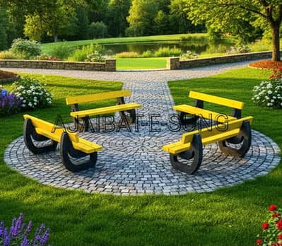 Garden Concrete Folding Benches , Tables and More