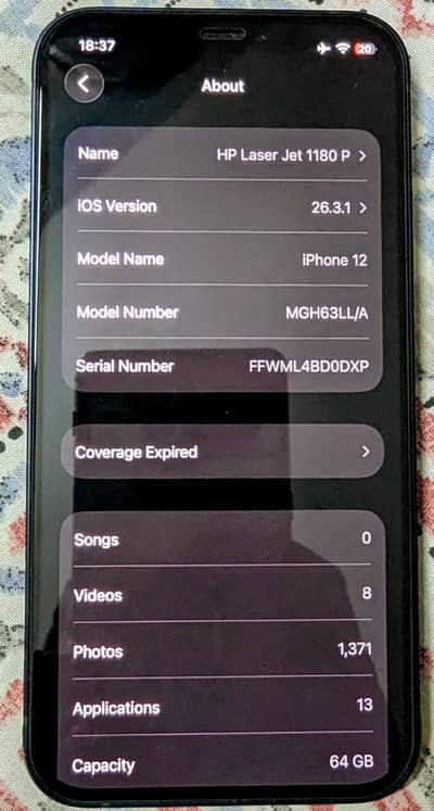iphonr 12 non PTA 100% bty health 10/10