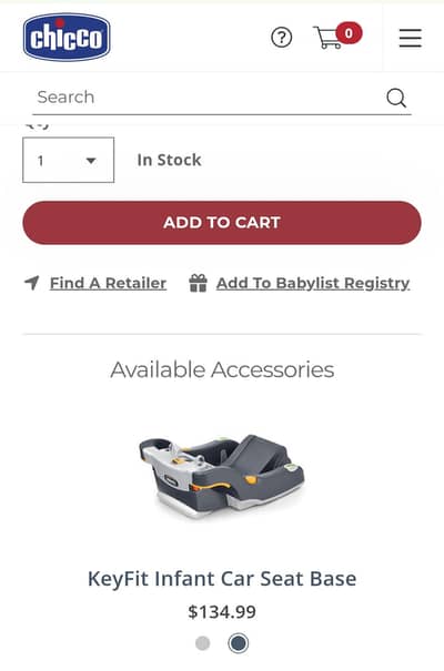 chicco car seat branded with base