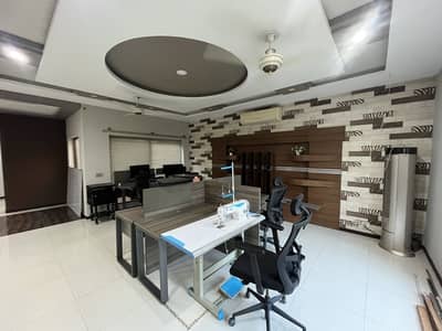 1 Kanal Furnished Main Boulevard New Commercial Upper Portion For Rent .