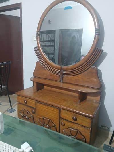 wooden dresser and drawer