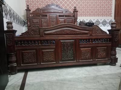 strong chiniot wooden king bed