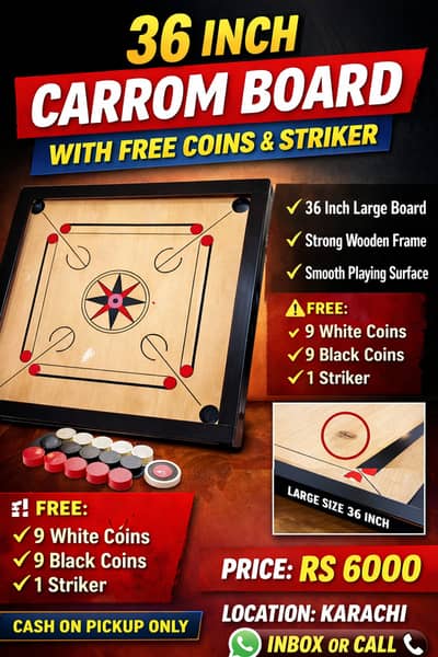 Carrom Board 36 Inch Good Condition