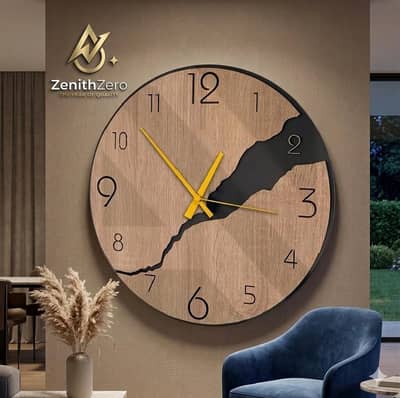 Modern Luxury Wood & Resin Style Wall Clock - 10.5Inch Designer Piece