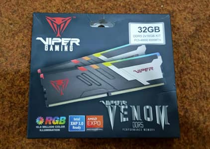 Patriot Viper Venom RGB 32GB (2x16GB) 6000MT/s CL30 DDR5 Ram